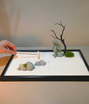 Zen garden table top decor with sand art